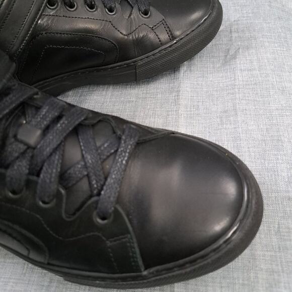 Men Pierre Hardy ES01 Double Strap Leather Black High Top Sneakers Size 38 - Picture 11 of 11